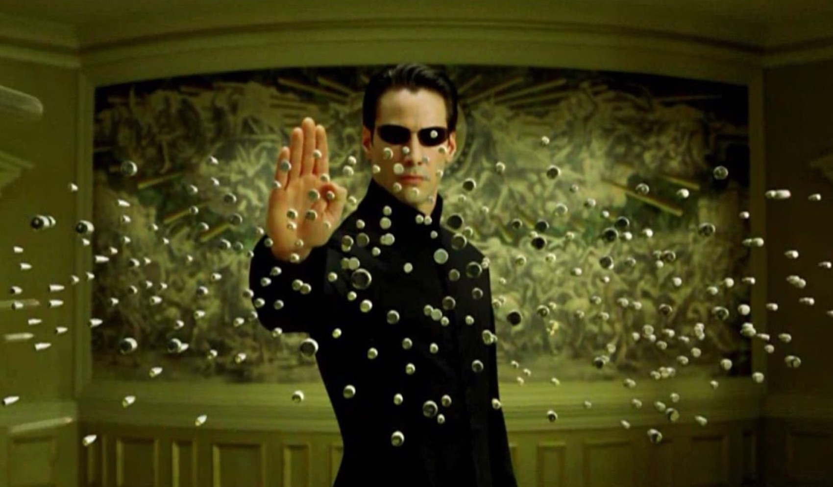 Neo stopping bullets