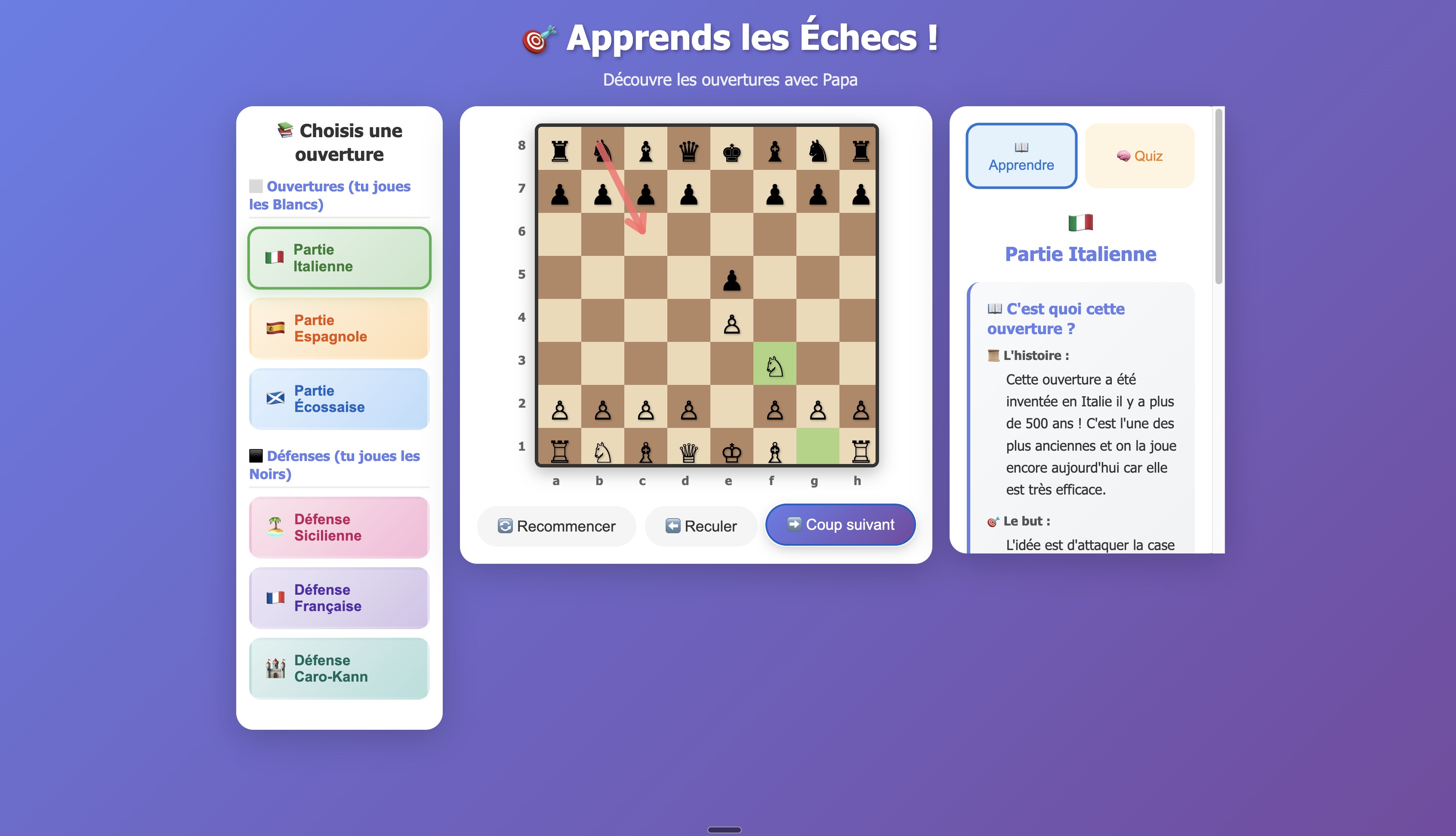 Apprends les Echecs